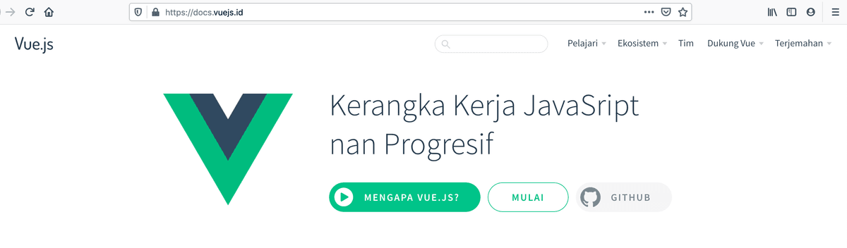 Homepage screenshot from docs.vuejs.id